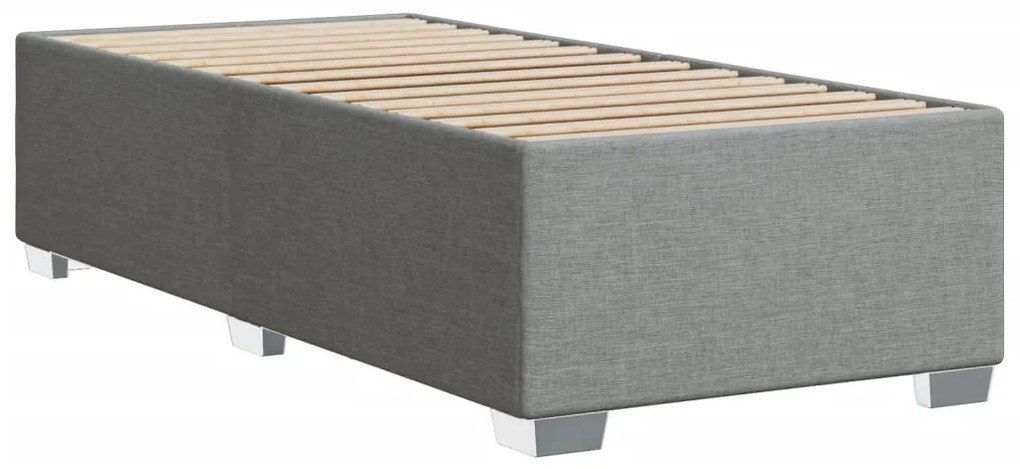 Estrutura de cama sem colchão 80x200 cm tecido cinzento-claro