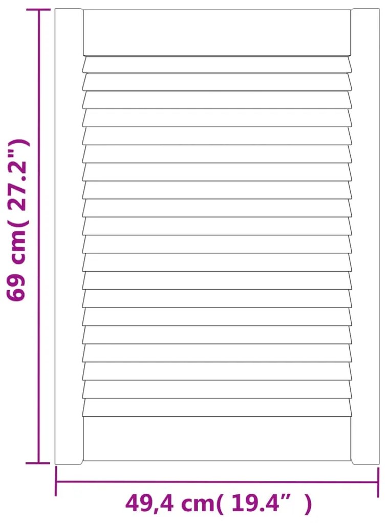 Portas de armário 4 pcs design de persiana pinho maciço branco