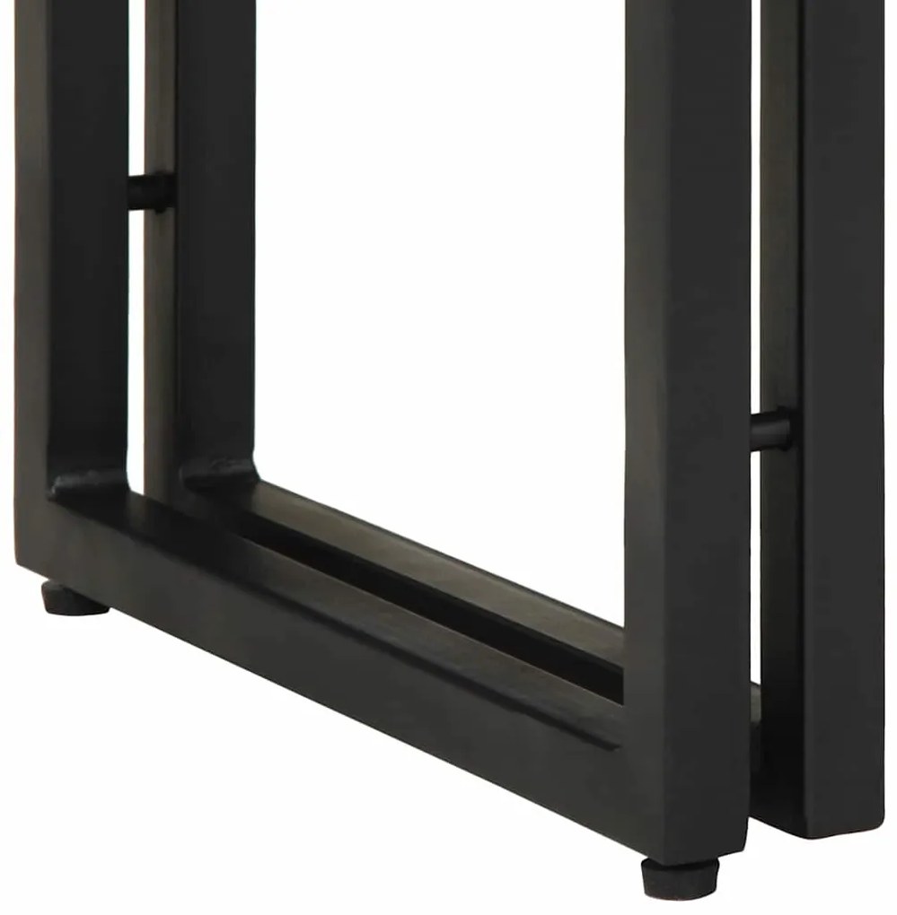 Mesa de Console vidaXL Preta 90x33x75 cm em Madeira de Acácia Sólida e