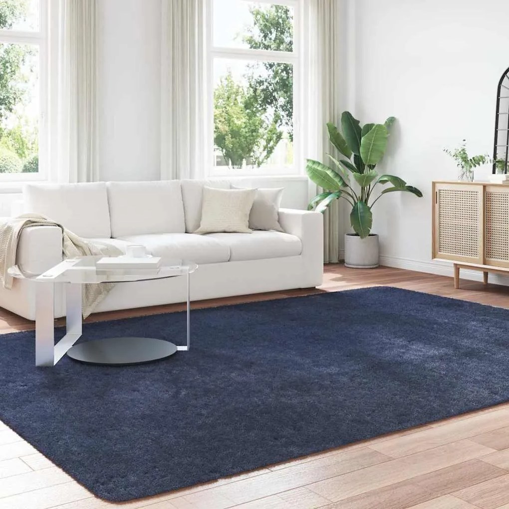Tapete shaggy de pelo alto NAVARRA 240x340 cm azul-marinho