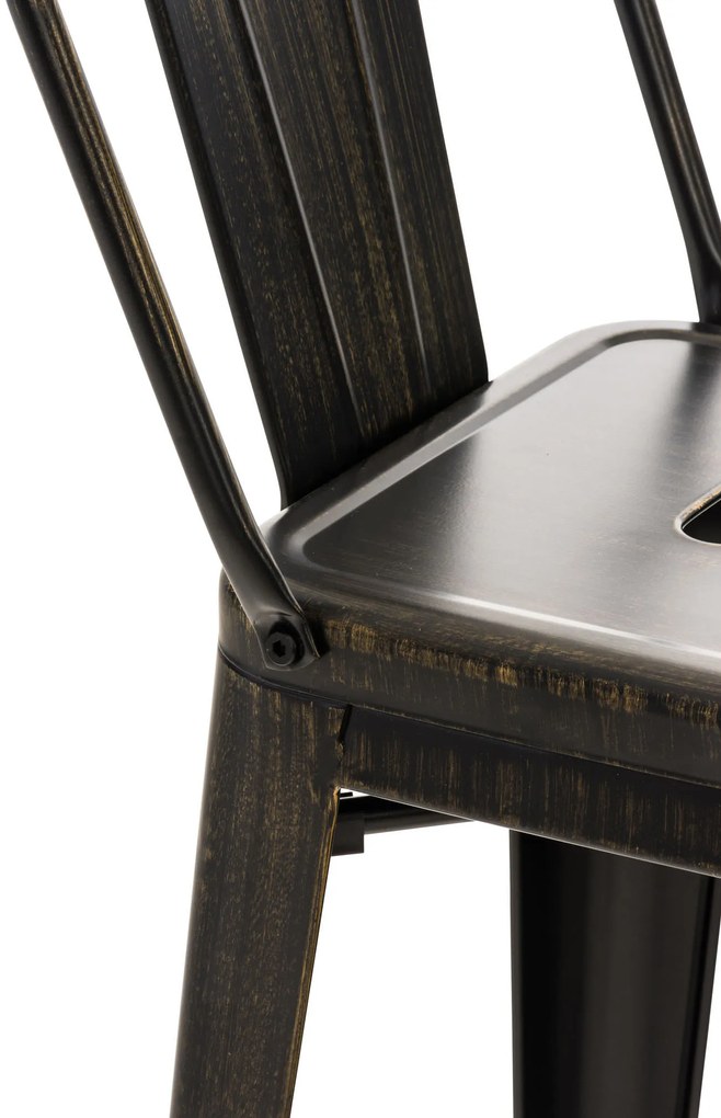 Banco de bar Mason em metal 44 x 96 x 43 cm Preto + Dourado