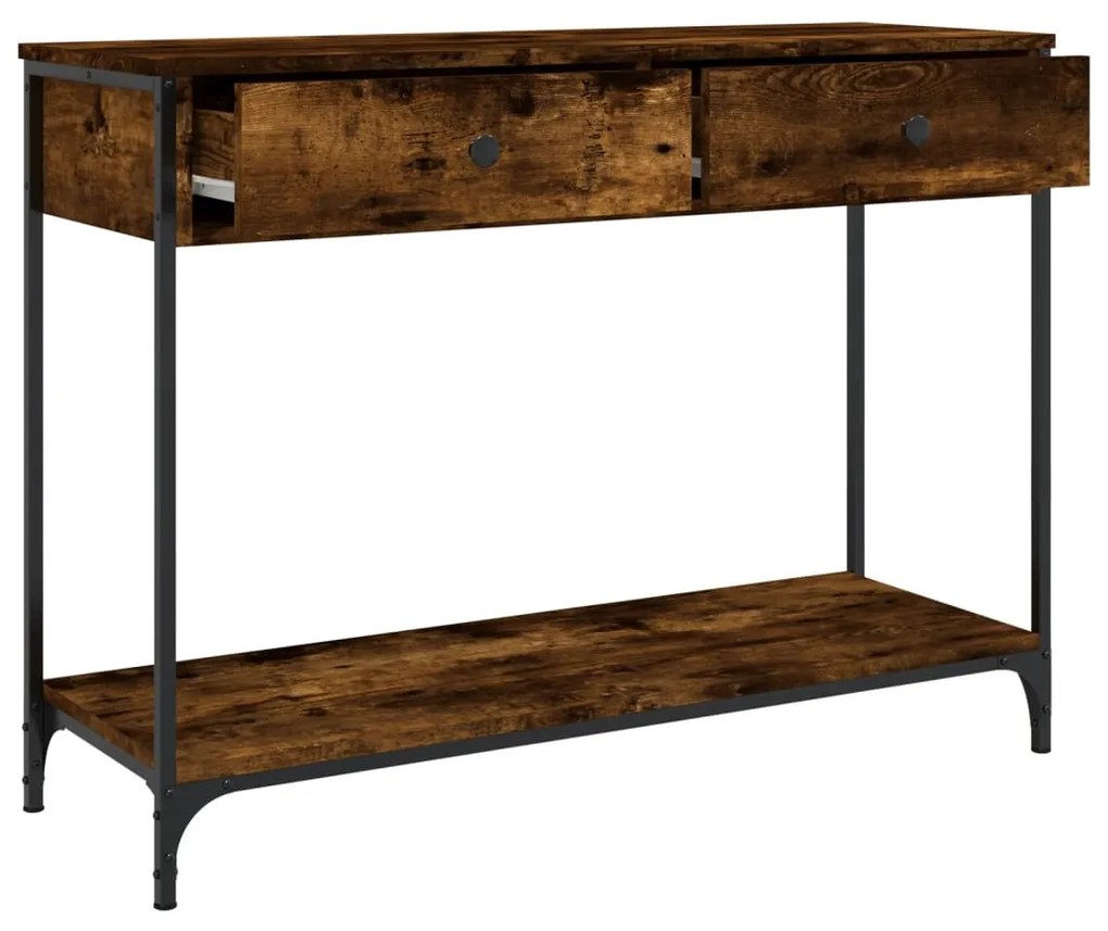 Mesa consola 100x34,5x75cm derivados de madeira carvalho fumado
