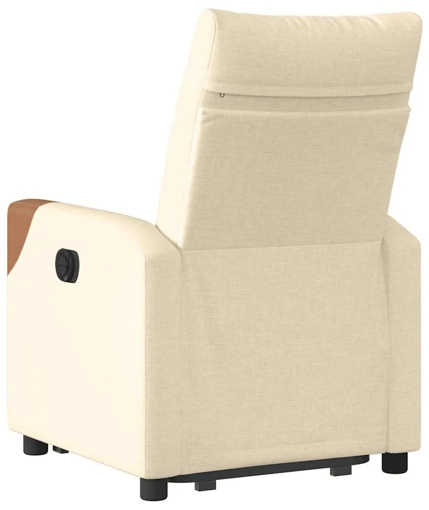 Poltrona reclinável elevatória elétrica tecido cor creme