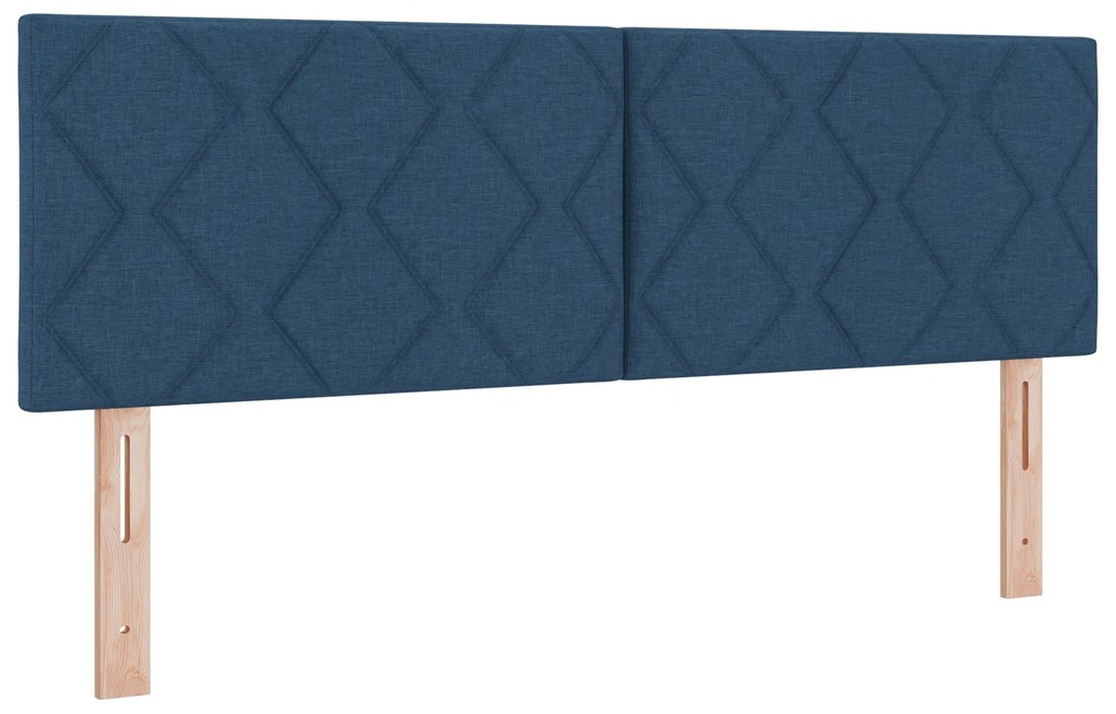 Cama Box Spring com Colchão Azul 140x190 cm Tecido