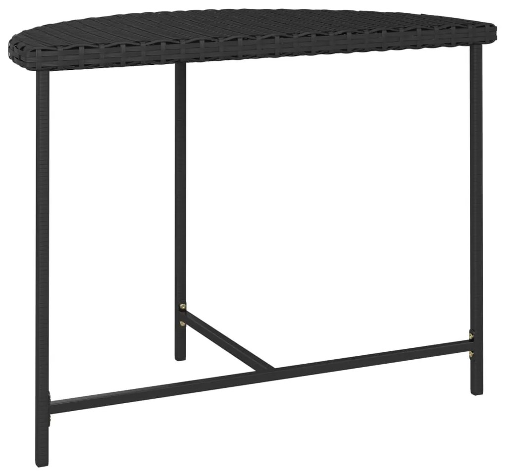 Mesa de jardim 100x50x75 cm vime PE preto