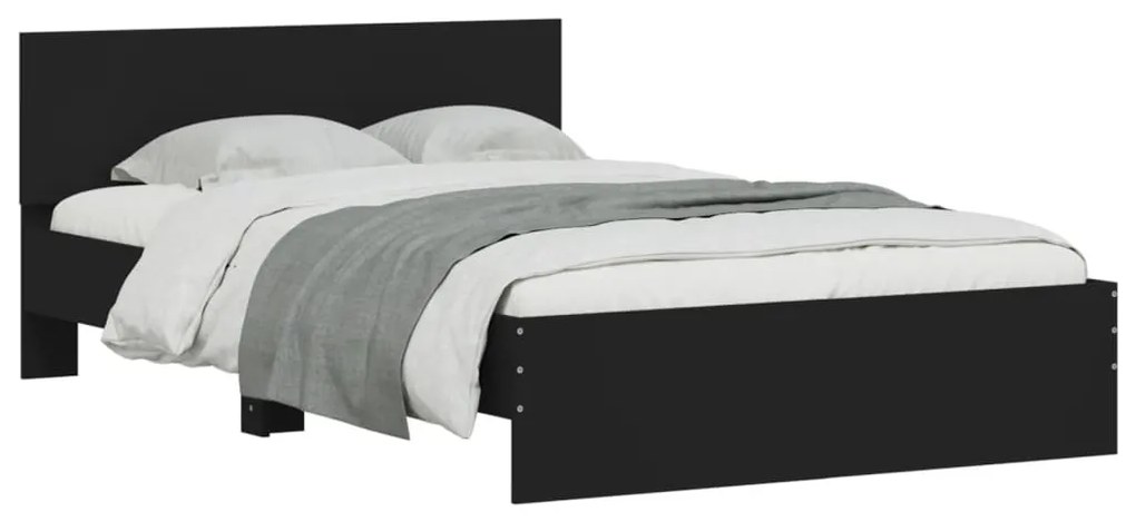 Estrutura de cama com cabeceira 135x190 cm preto