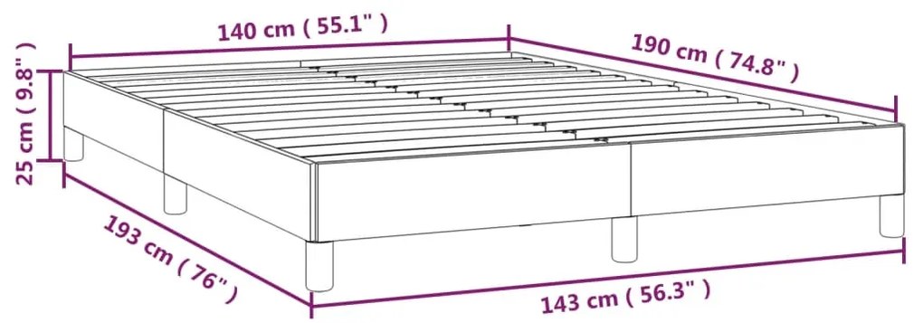 Estrutura de cama 140x190 cm couro artificial branco