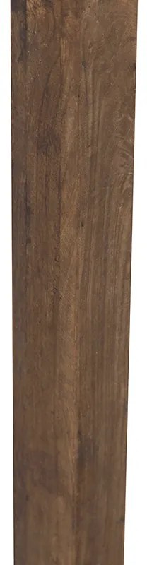 Candeeiro de pé industrial bronze com madeira de manga - Mangoes