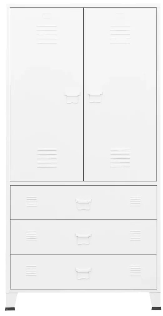 Roupeiro industrial 90x50x180 cm metal branco