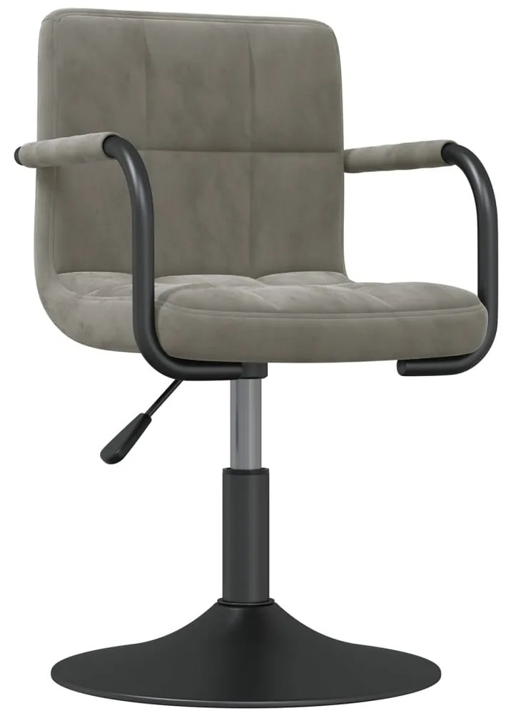 Cadeiras de jantar giratórias 2 pcs veludo cinzento-claro