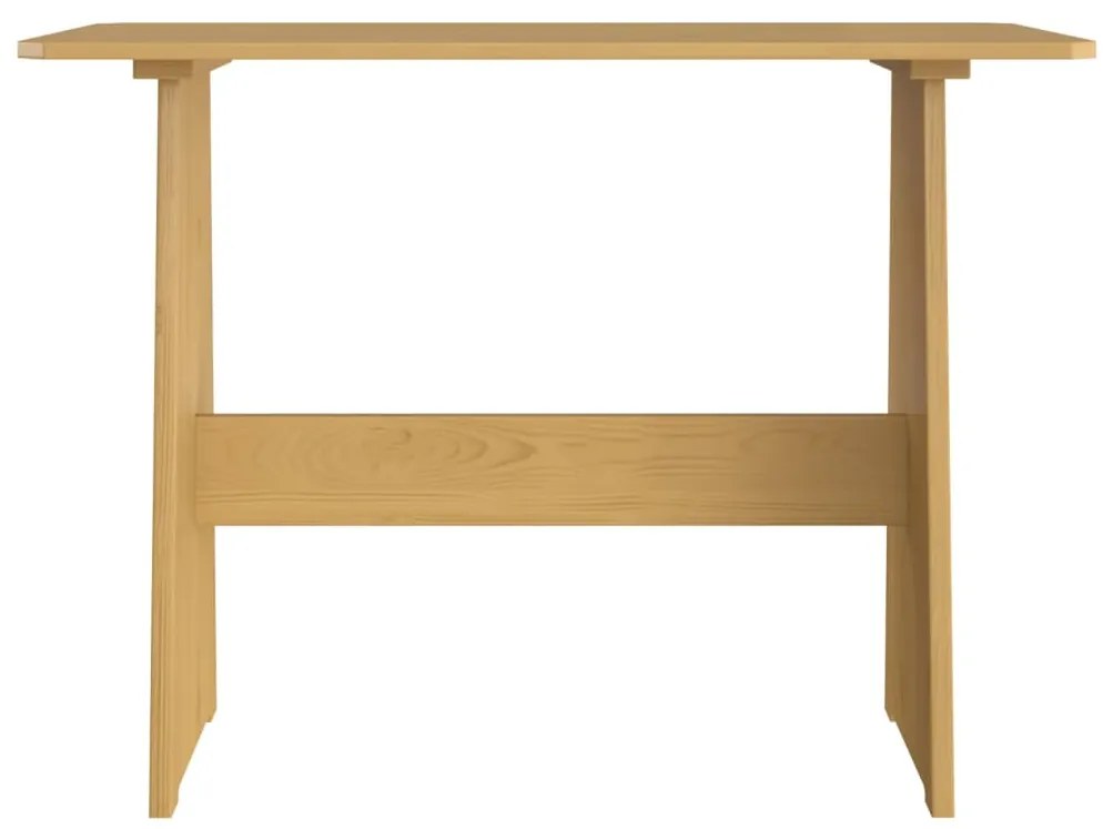 Mesa de jantar com banco REINE pinho maciço castanho mel