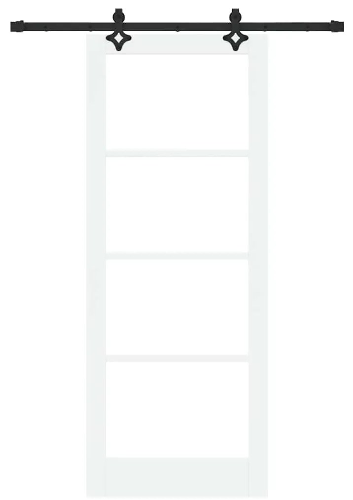Conjunto de Porta Deslizante vidaXL com Hardware Branco 83x211 cm Made