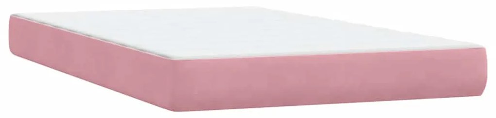 Cama com molas/colchão 120x220 cm veludo rosa
