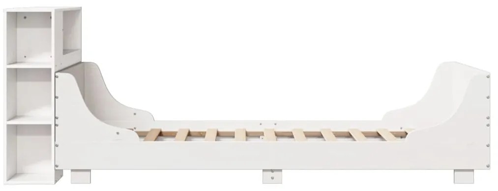 Cama sem colchão 90x200 cm madeira de pinho maciça branco