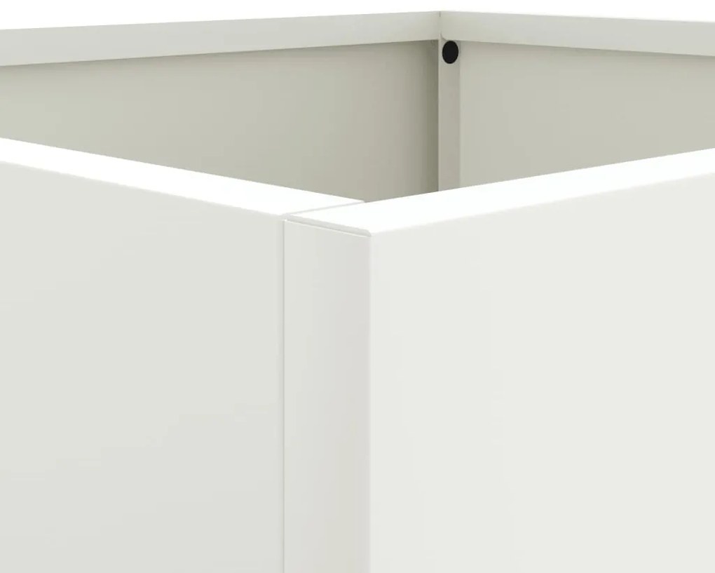 Vasos/floreiras 2 pcs 42x40x39 cm aço laminado a frio branco