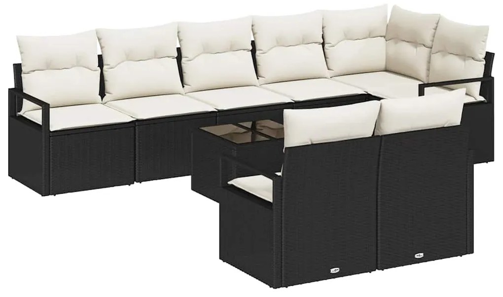 Conjunto de Sofás de Jardim com 8 Peças e Almofadas em Rattan Poly Mar