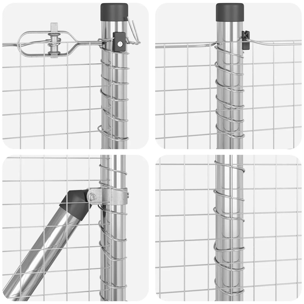 Cerca de Arame Soldado com 7 Postes 0.4x10 m Aço Galvanizado