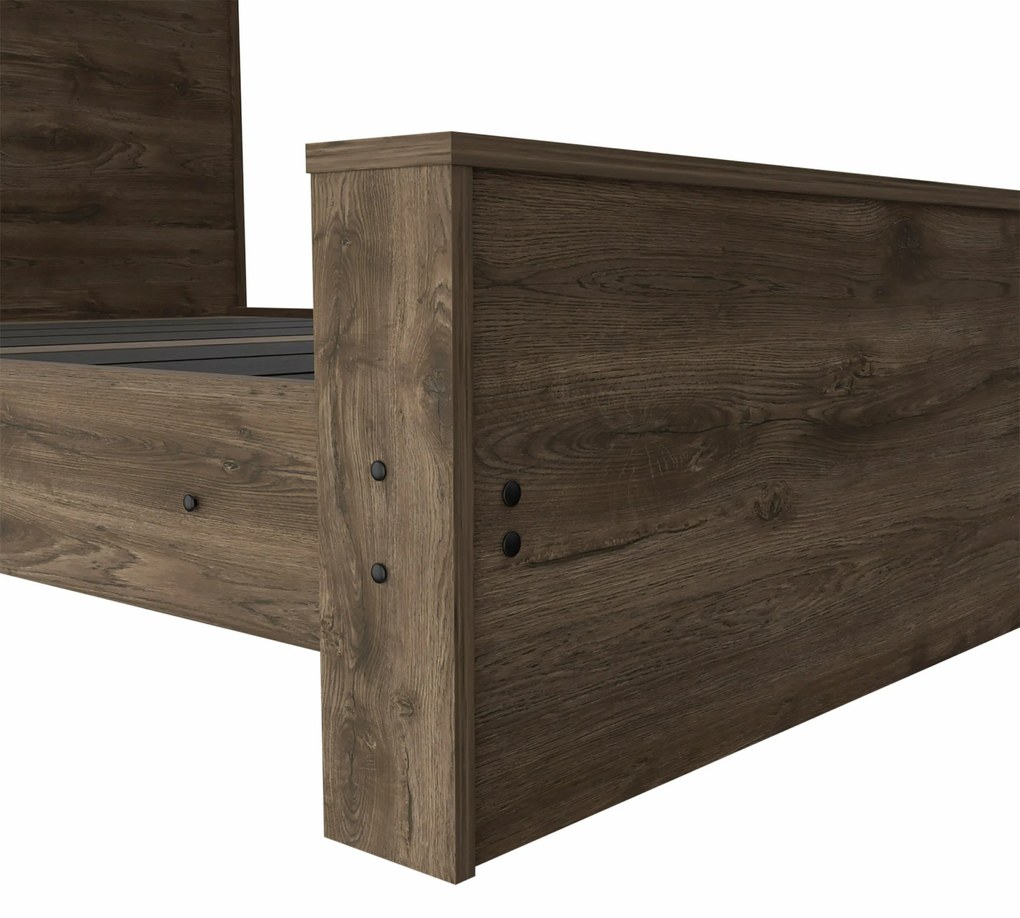 Estrutura de cama completa Galanto, 150,4cm L x 218,9cm p x 98cm A, cor café