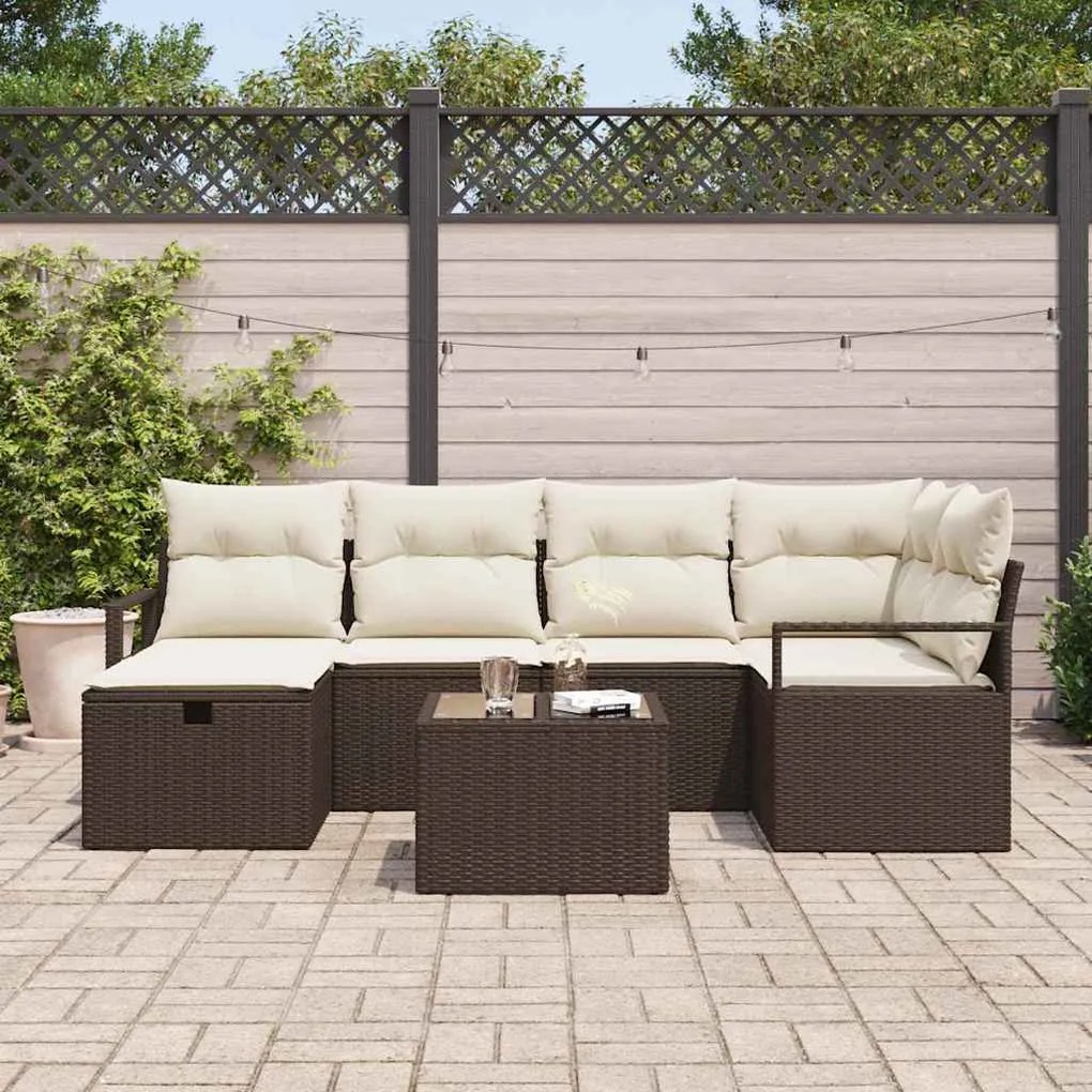 Conjunto de Sofás de Jardim vidaXL com Almofadas Rattan Polivalente Ca