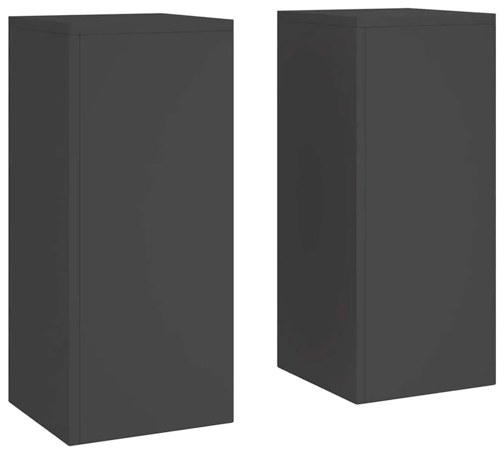 Suportes para Plantas Externos Pilar 2 pcs Preto 24x24x55 cm Aço