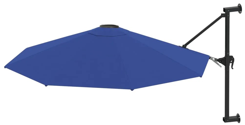 Guarda-sol de montar na parede com mastro metálico 300 cm azul