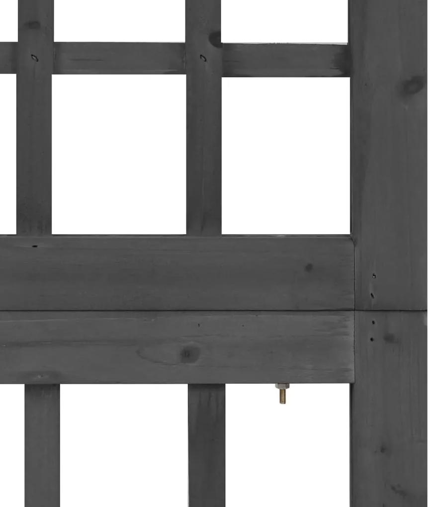 Biombo/treliça 4 painéis madeira abeto maciça 161x180 cm preto