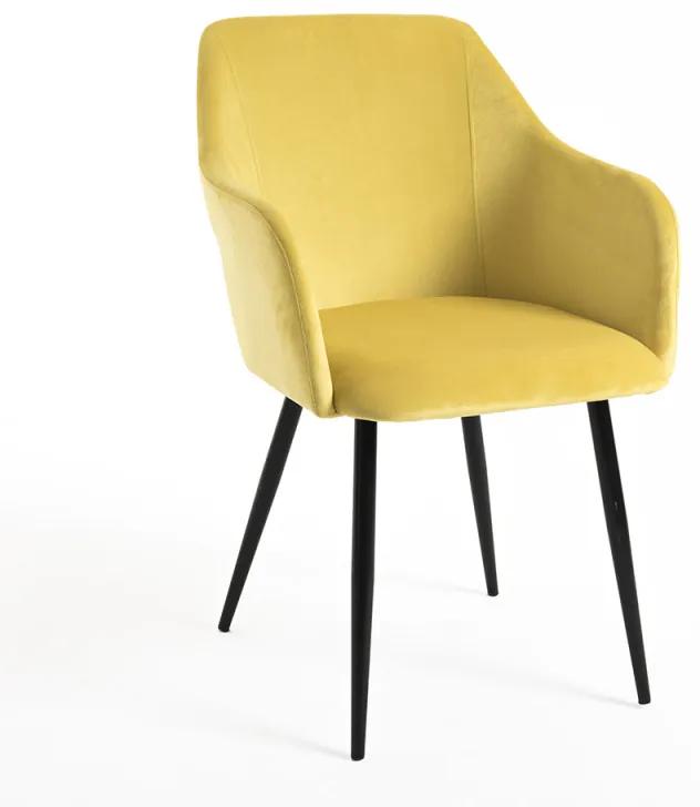 Cadeira Puan Veludo - Amarelo