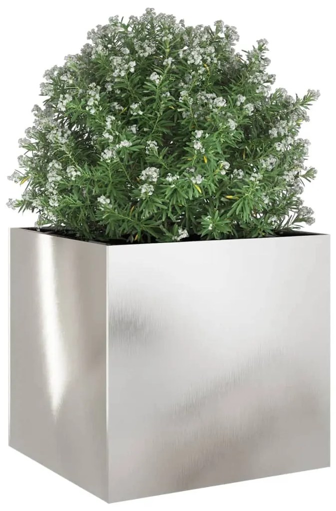 Vaso/floreira 49x47x46 cm aço inoxidável prateado