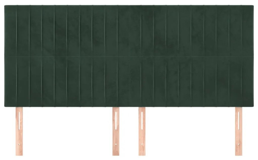 Cabeceira de cama 4 pcs veludo 80x5x78/88 cm verde-escuro