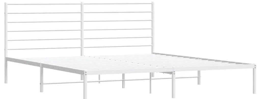 Estrutura de cama com cabeceira 193x203 cm metal branco
