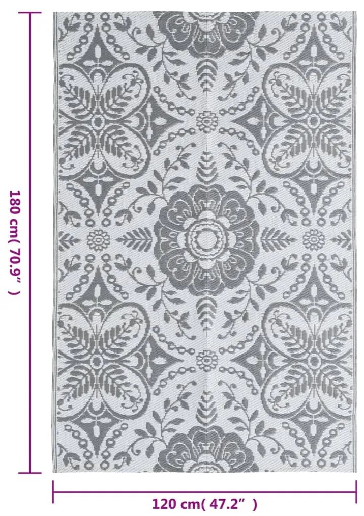 Tapete de exterior ARAKIL Cinzento claro 120x180 cm PP