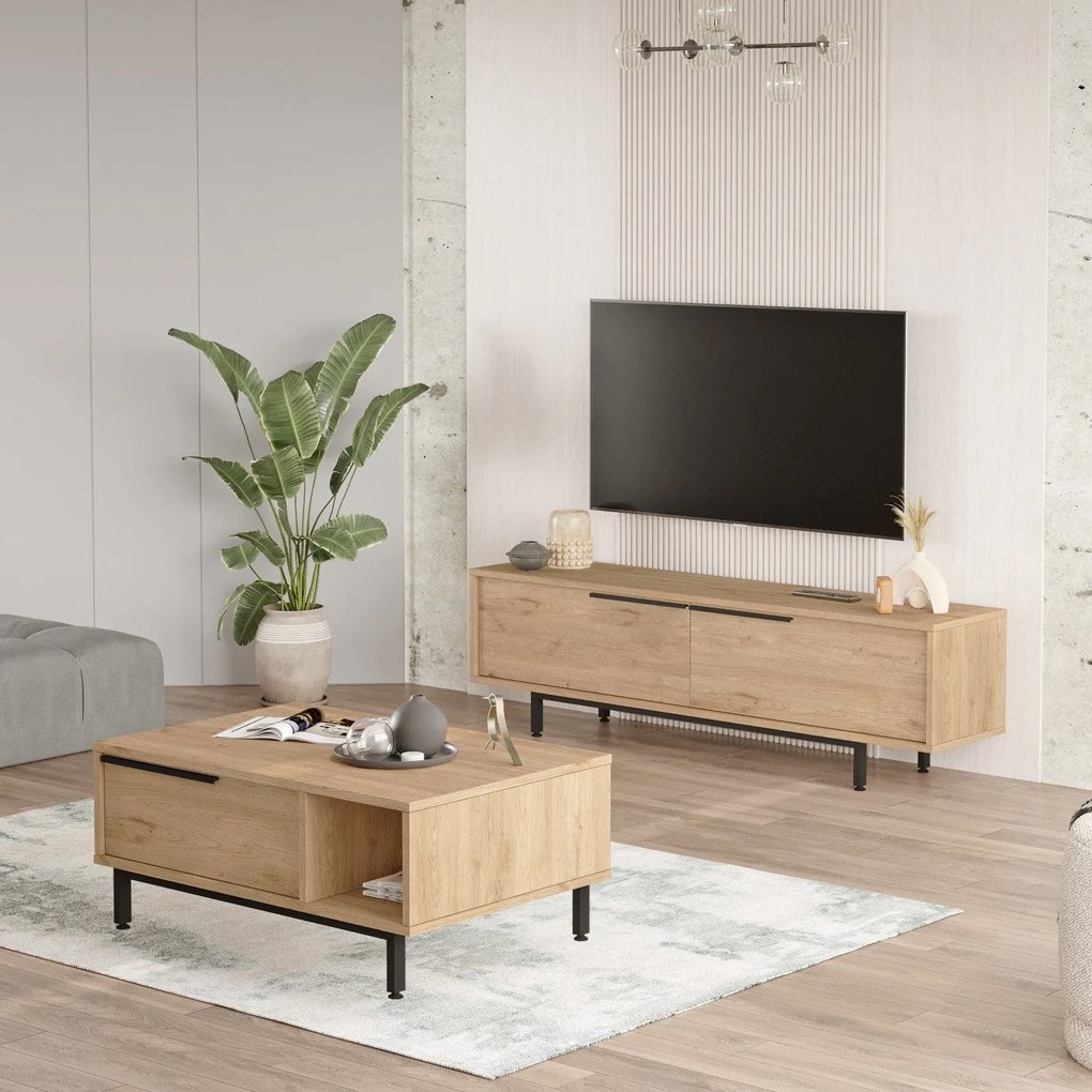 Conjunto de Mobiliário de Sala ON19-S – Carvalho – 160x45x35,5 cm | Tr