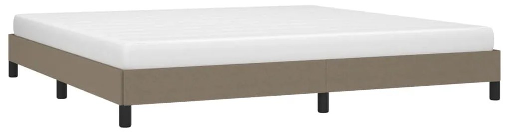 Cama sem colchão 200x200 cm tecido cinzento-acastanhado
