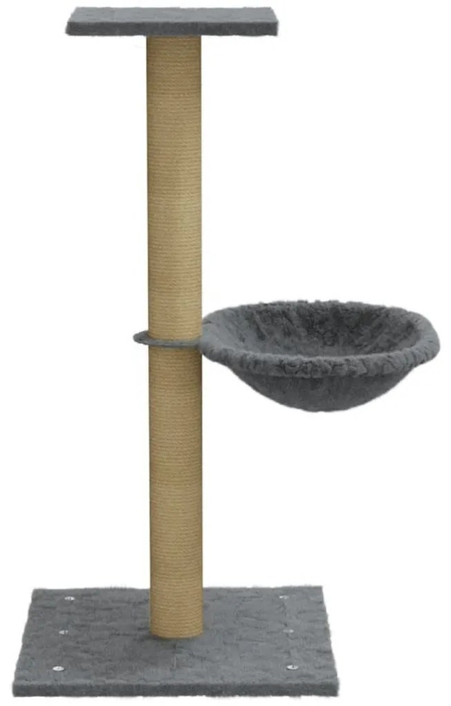 Árvore para gatos com poste arranhador sisal 74 cm cinzento