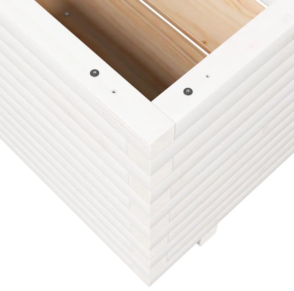 Vaso/floreira de jardim 90x60x49,5 cm pinho maciço branco