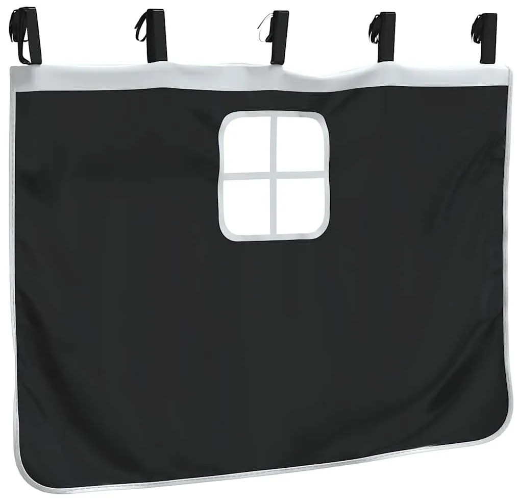 Cortinas para cama elevada poliéster branco e preto