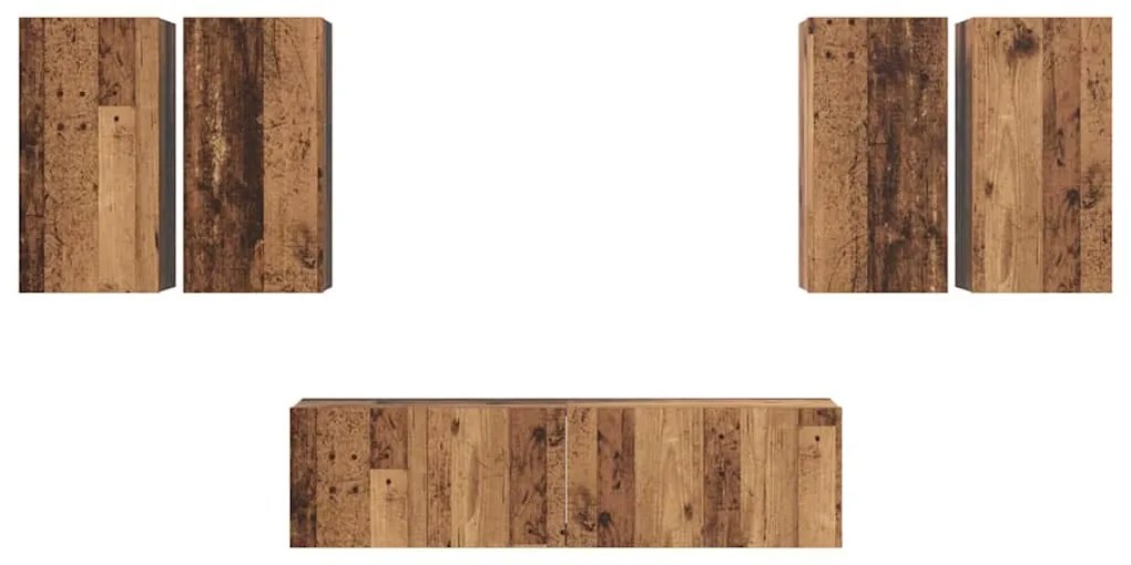 Conjunto de móvel de TV 6 pcs Madeira antiga 60 x 30 x 30 cm