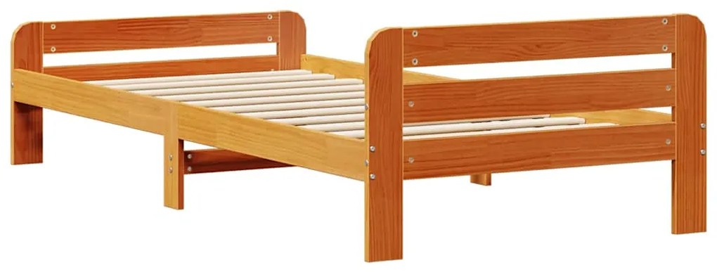 Cama sem colchão 90x200 cm pinho maciço castanho-mel