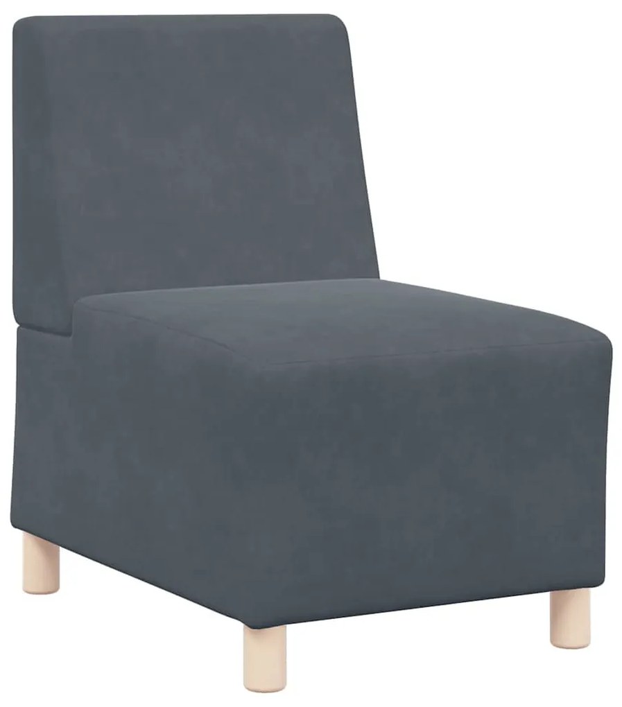 Cadeiras de Sofá 3 pcs Cinzento escuro 55 x 74 x 82 cm Veludo