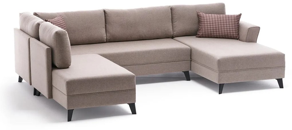 Sofá-Cama de Canto Eris – Creme – 300 x 78 x 202 cm