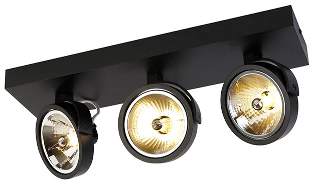 Projetores design preto ajustáveis 3 luzes - Go Moderno