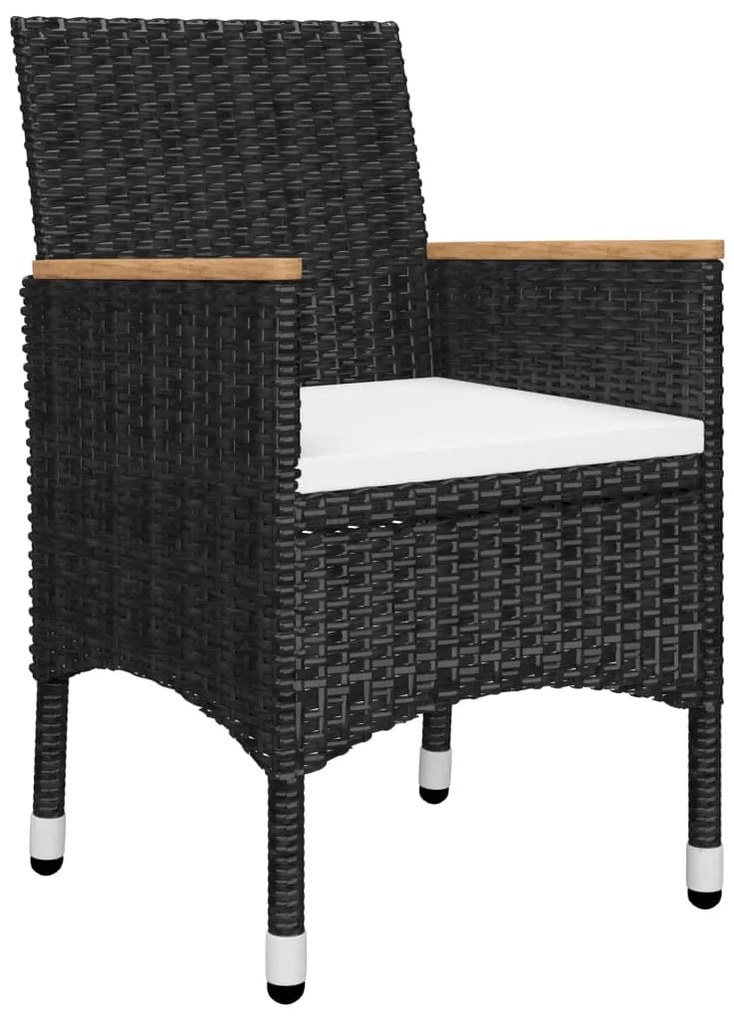 11 pcs conjunto de jantar para jardim preto