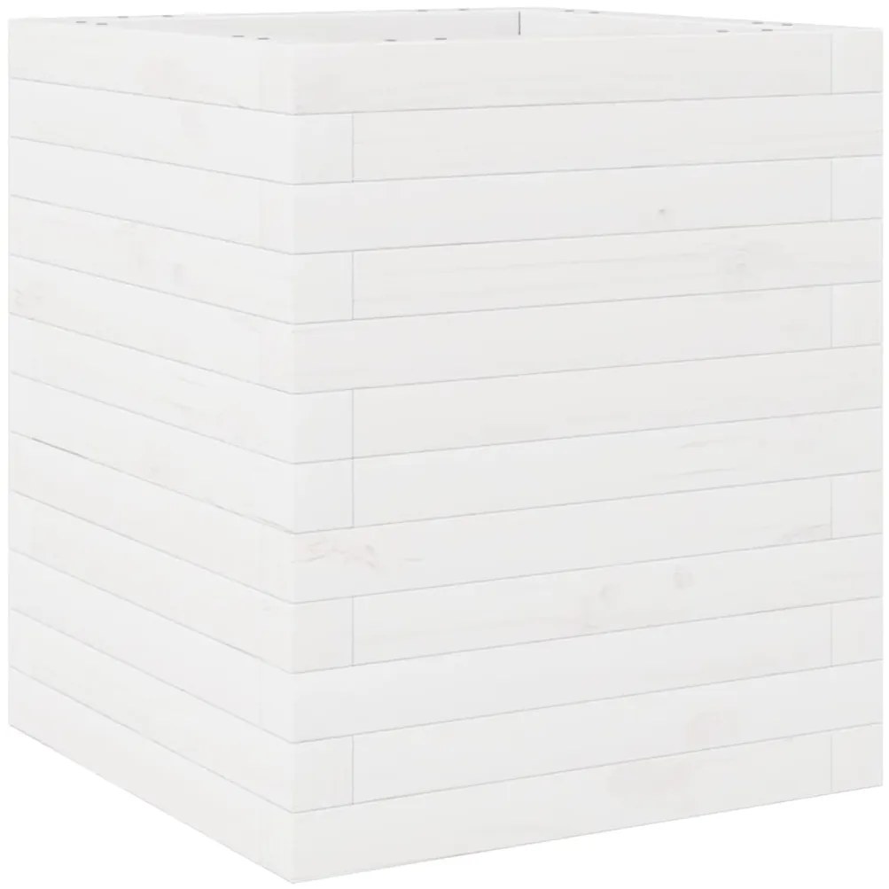 Vaso/floreira de jardim 40x40x46 cm madeira pinho maciça branco