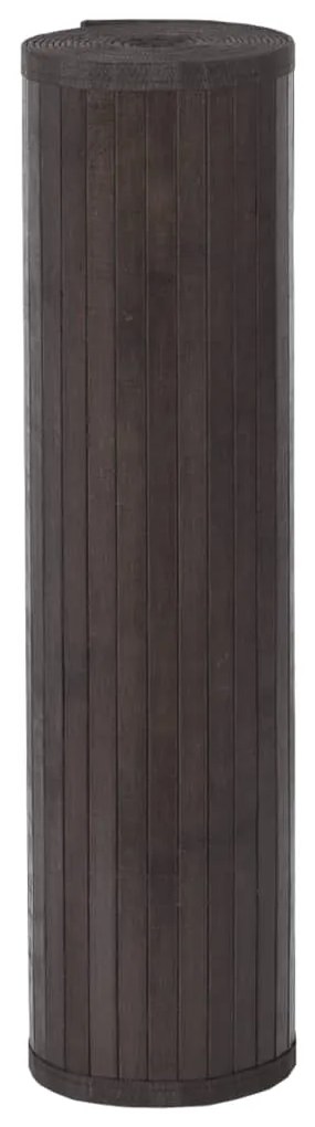 Tapete retangular 80x400 cm bambu castanho-escuro