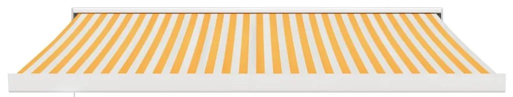 Toldo retrátil 3,5x2,5 m tecido e alumínio amarelo e branco