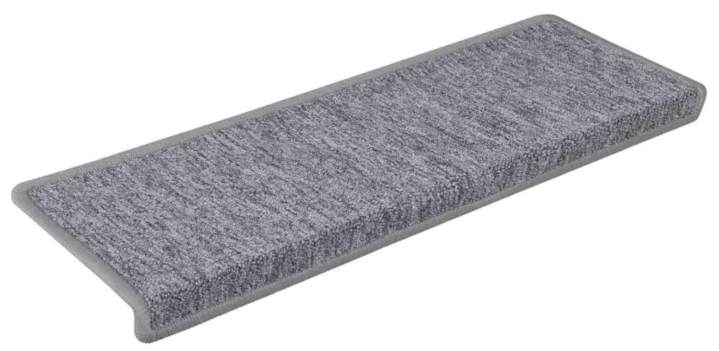 Tapete/carpete para degraus 15 pcs 65x21x4 cm branco e cinzento