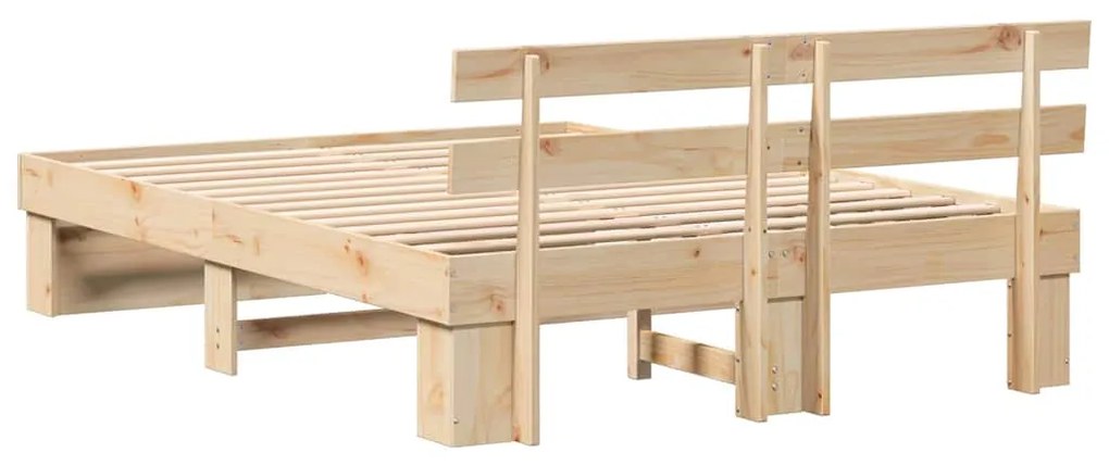 Estrutura da Cama com cabeceira Castanho 140 x 200 cm