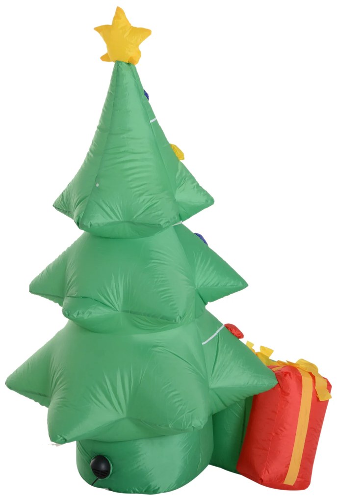 ® Árvore de Natal Inflável 1.5m Árvore Decorativo com Enfeites de Prendas Iluminado LED