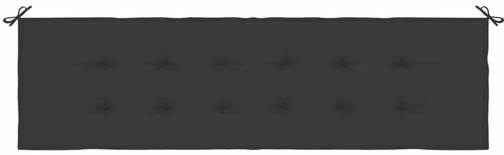 Almofadão p/ banco de jardim 180x50x4 cm tecido oxford preto