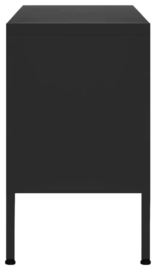 Móvel de TV aço 105x35x50 cm preto